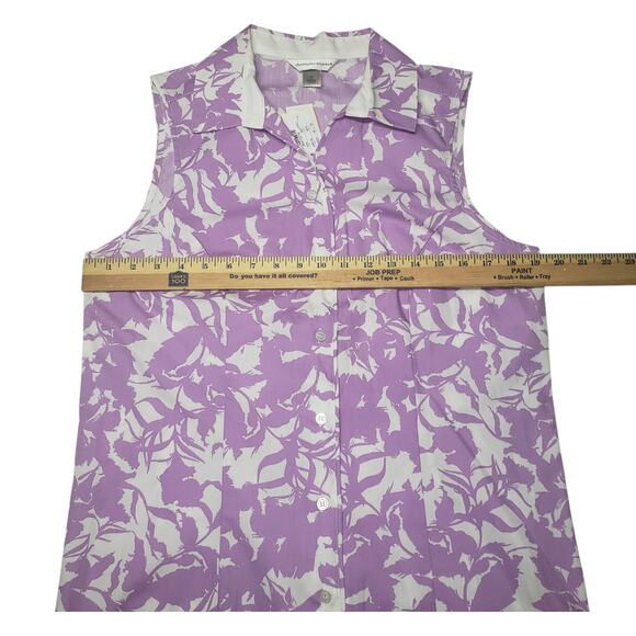 C.J. Banks Floral Button-Up Blouse M – Sleeveless Y2K Cottagecore Vibes - Picture 6 of 9